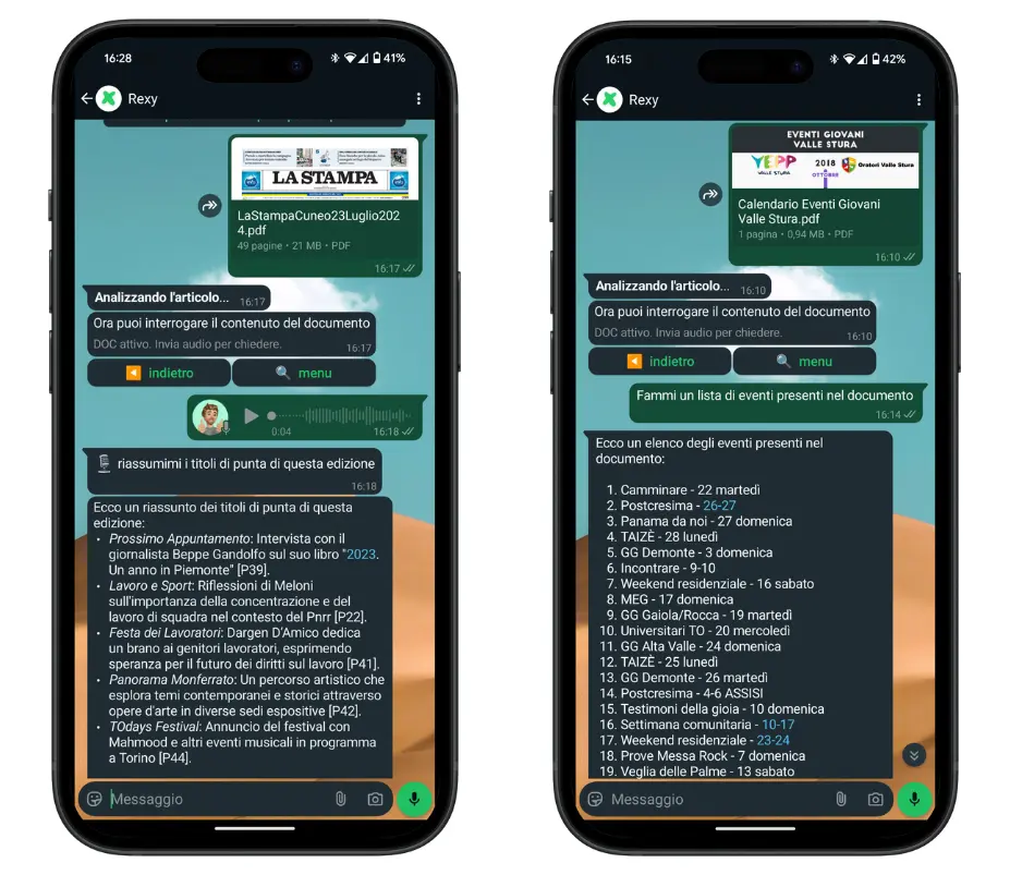 Parla con PDF talk2pdf con IA su WhatsApp mobile Parla con PDF talk2pdf con IA su WhatsApp mobile