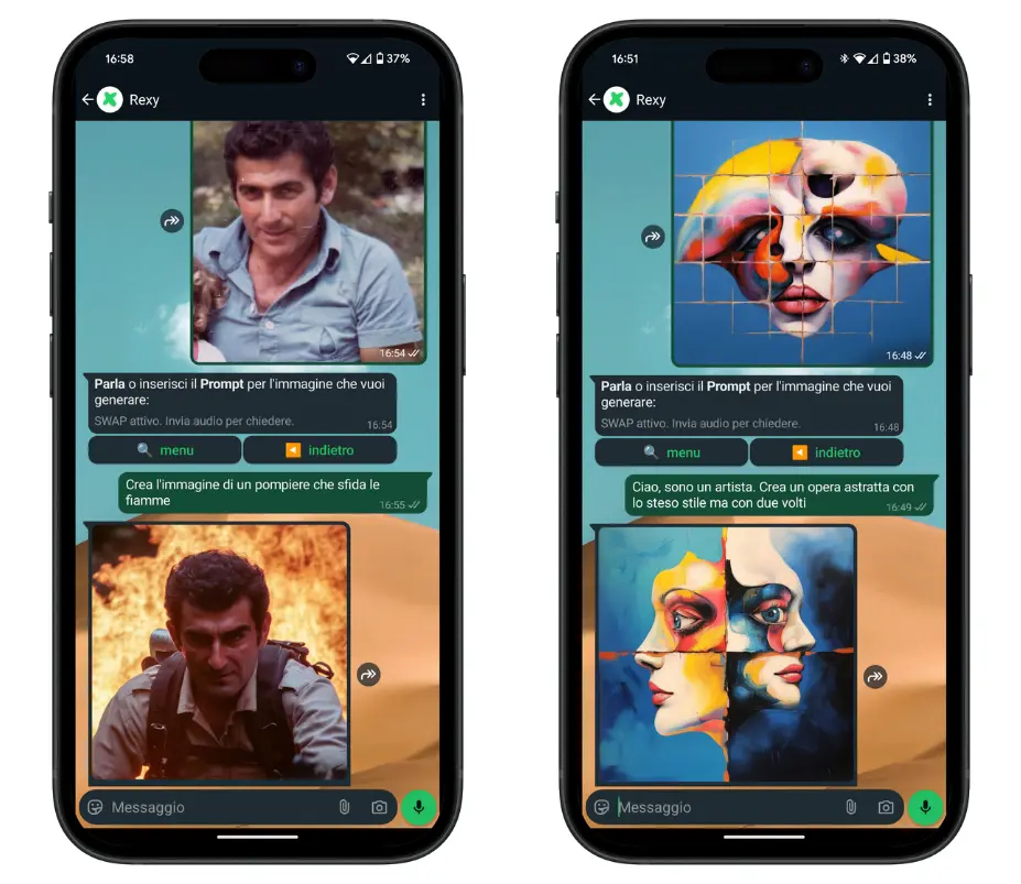 Scambio di volti e Stili Generatore di immagini IA mobile per scambio di volti